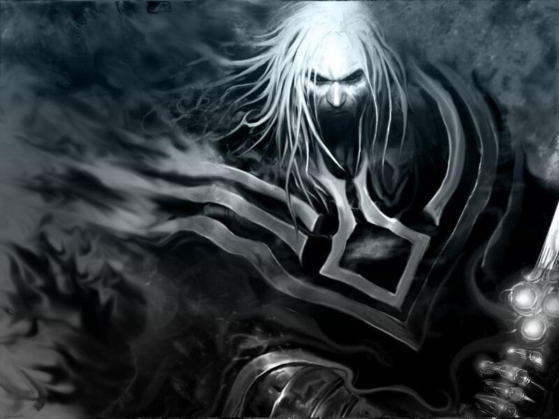 White-haired Warrior — Black, Dramatic, Digital Art