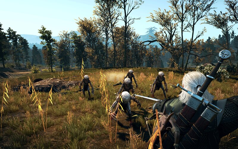 White-haired Warrior Fighting Ghouls