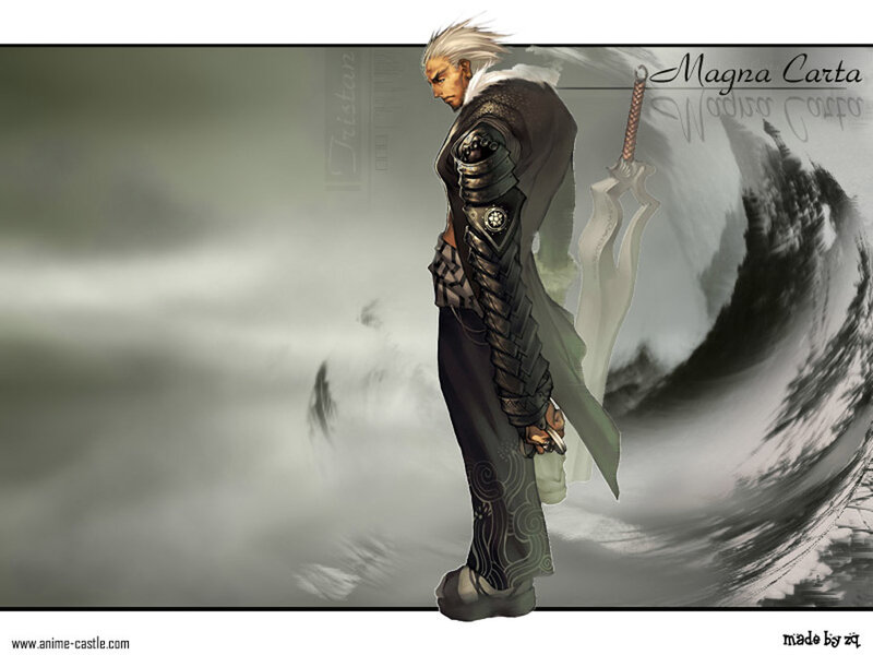White-haired Warrior — Gray, Dramatic, Digital Art, Sword, Coat