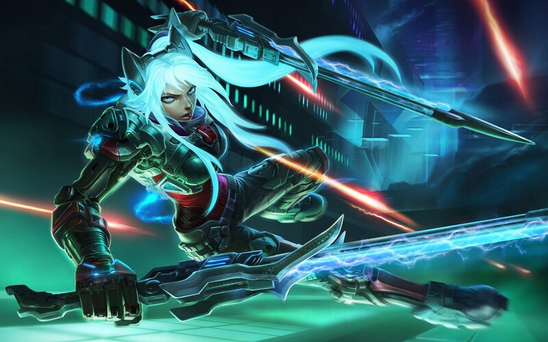 White-haired Warrior in Armor — Blue