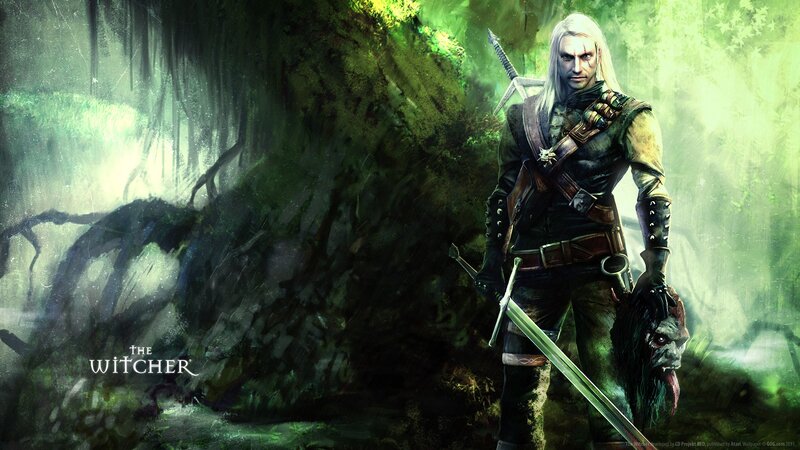 White-haired Warrior in Forest — Green