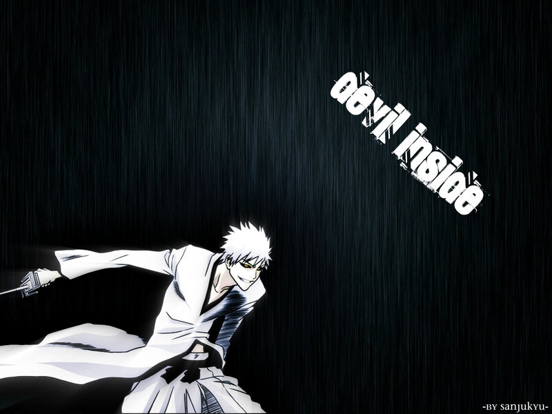 white-haired warrior in rain