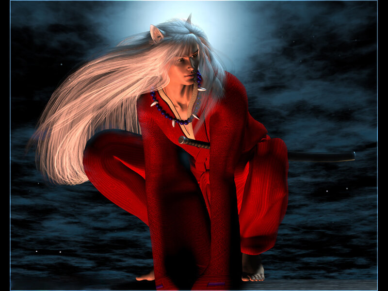 White-haired Warrior in Red