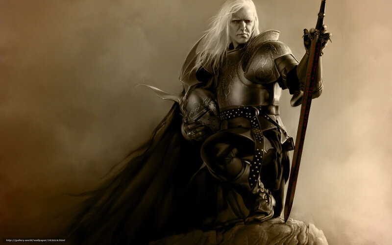 White-haired Warrior Knight — Brown, Dramatic, Digital Art