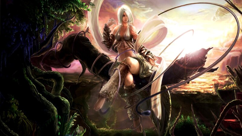 White-haired warrior on a beast