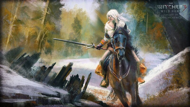 White-haired Warrior on Horse