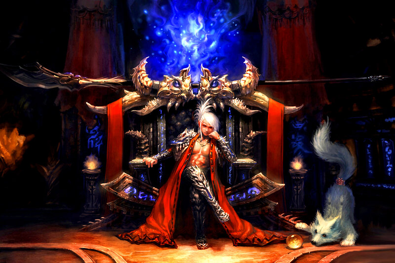 White-haired Warrior on Throne