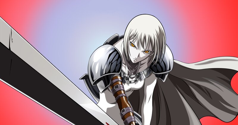 White-haired Warrior — Red, Dramatic, Anime