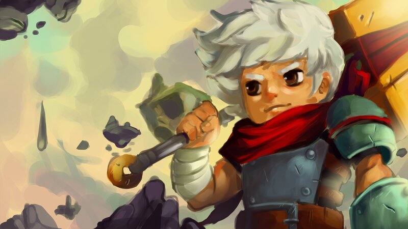 White-haired Warrior — Red, Dramatic, Digital Art, Sword, Armor