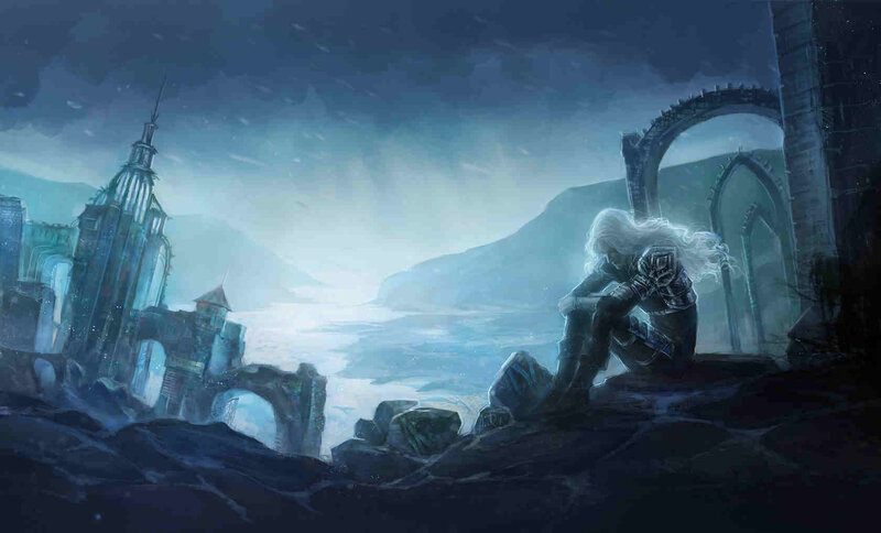 White-haired Warrior Sitting