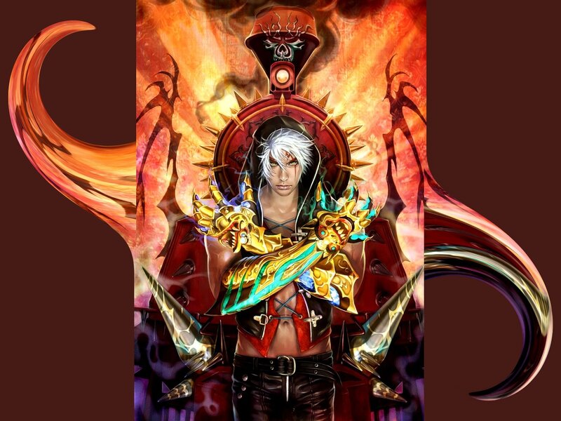 White-haired Warrior with Armor