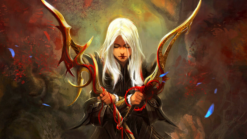 White-haired Warrior with Bow