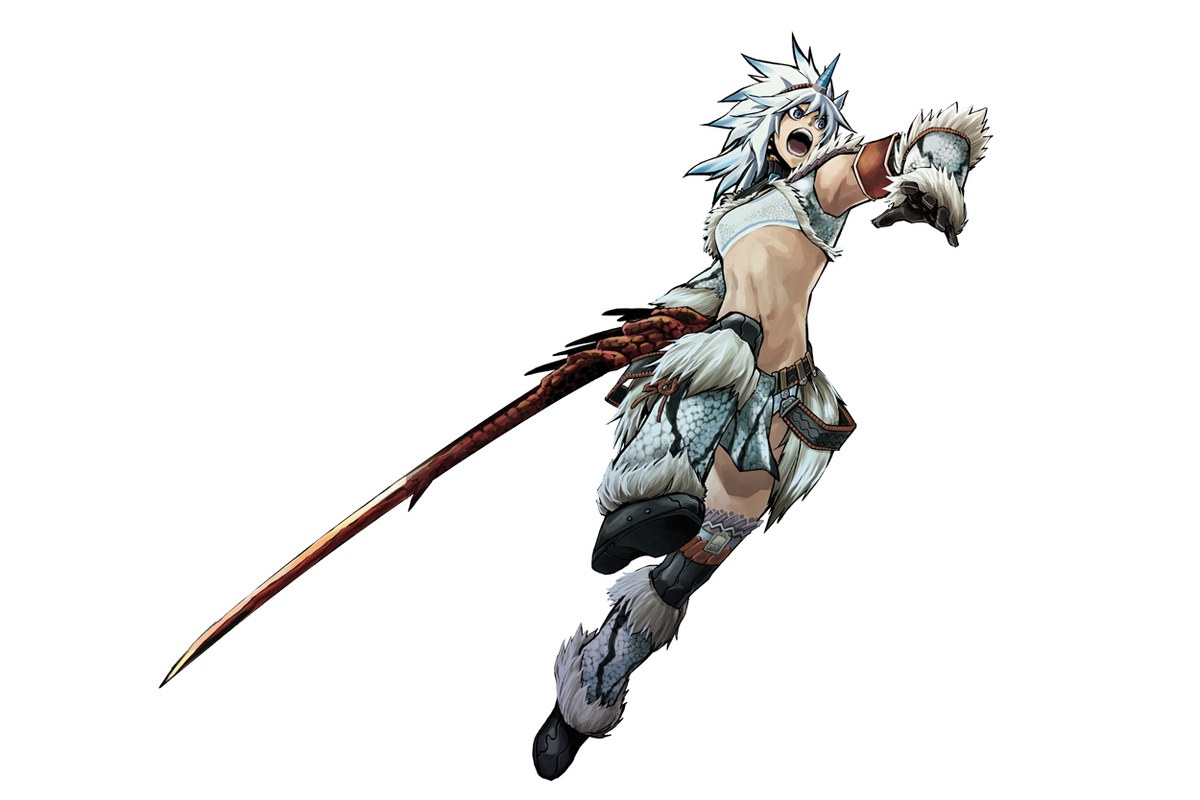white-haired warrior with long blade