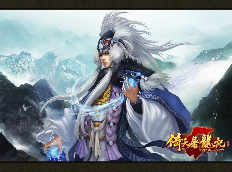 white-haired warrior with magic