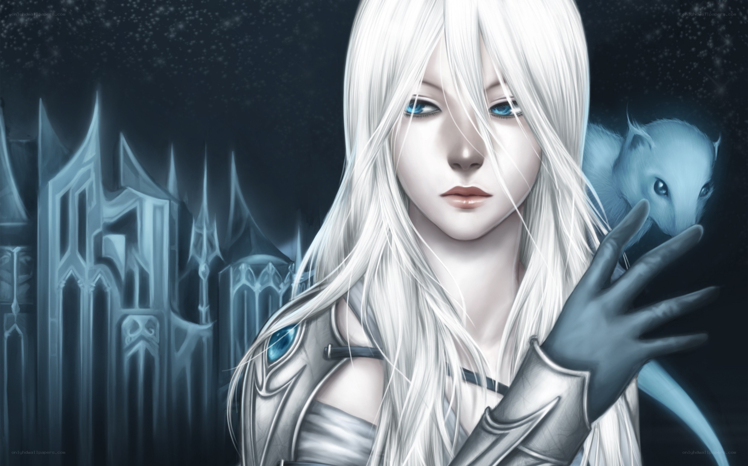 white-haired warrior with rat companion