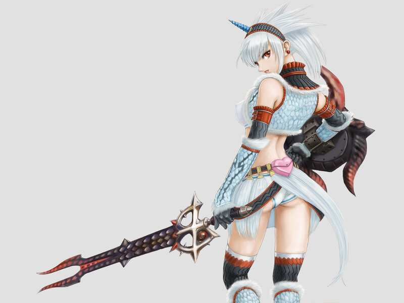 white-haired warrior with spear
