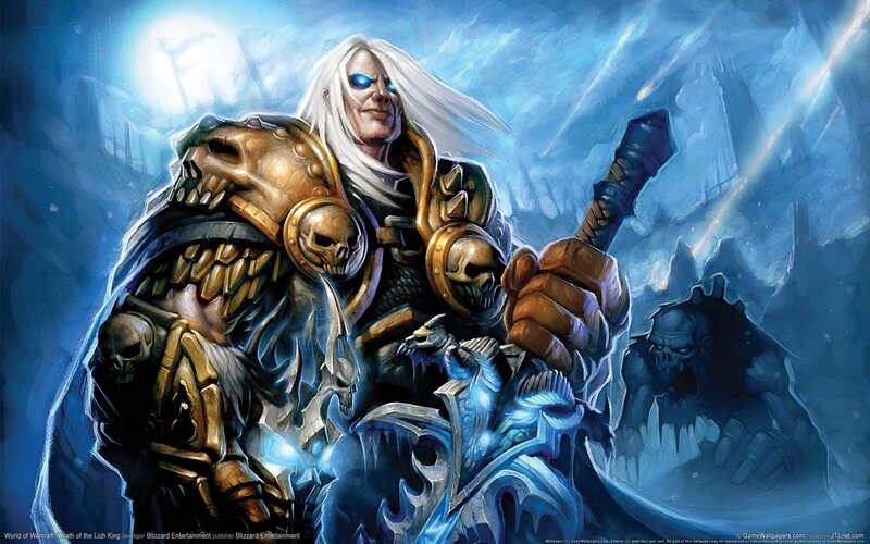 White-haired Warrior with Sword — Blue