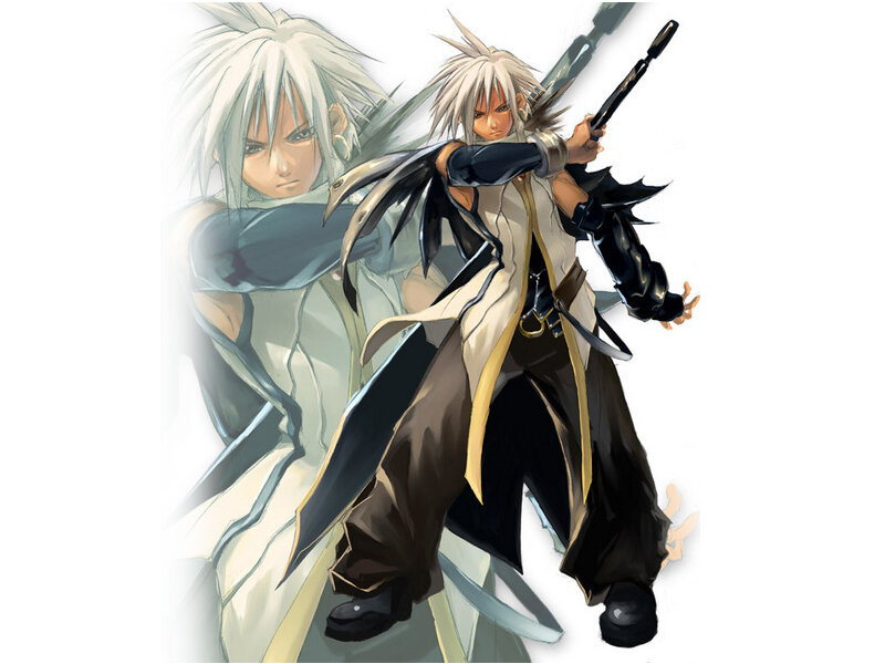 White-haired Warrior with Sword — White, Dramatic, Anime