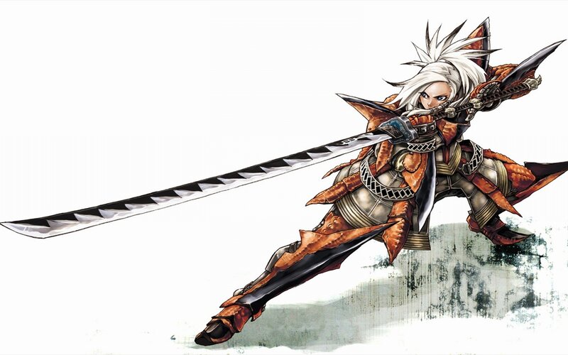 White-haired Warrior with Sword — White, Dramatic