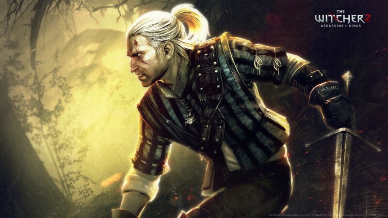 White-haired Warrior with Sword — Yellow, Dramatic
