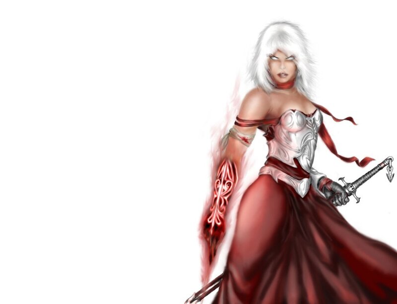 white-haired warrior woman