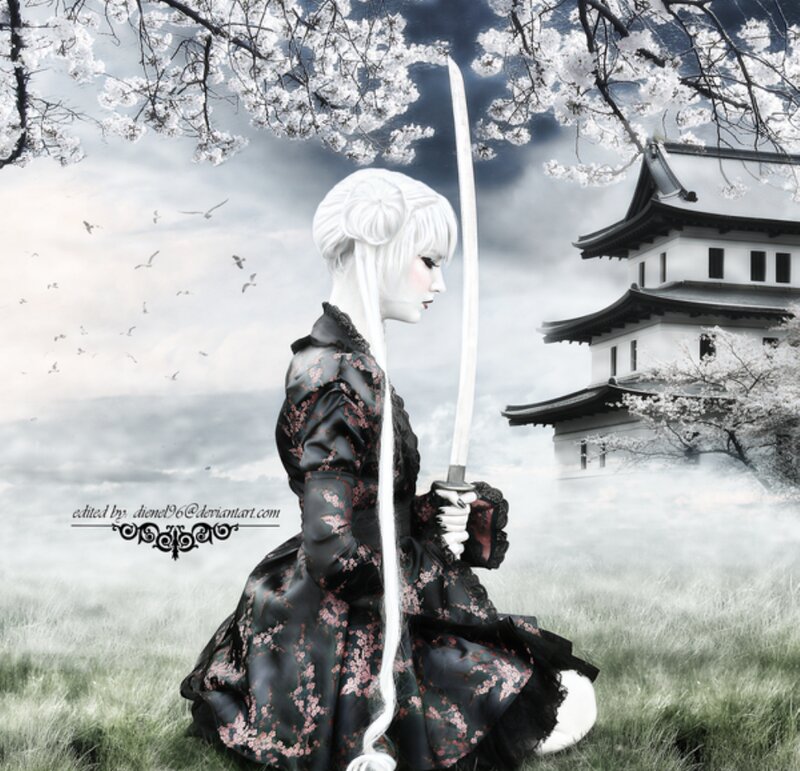 White-haired Warrior Woman — Black, Dramatic