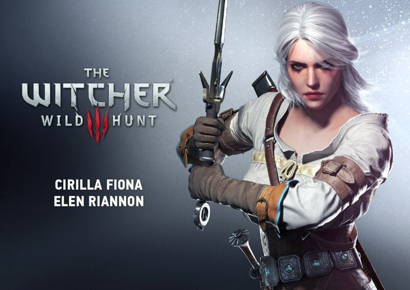 White-haired Woman Holding Sword