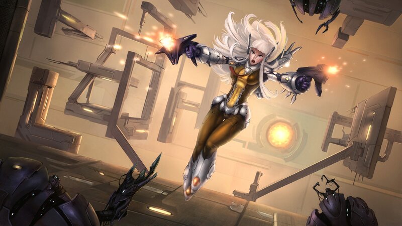 White-haired Woman in Armor — Gold