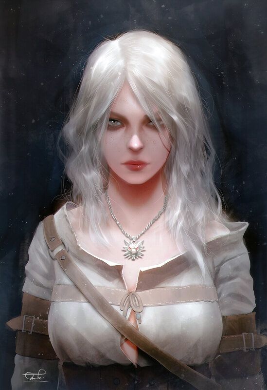 White-haired Woman in Armor — White