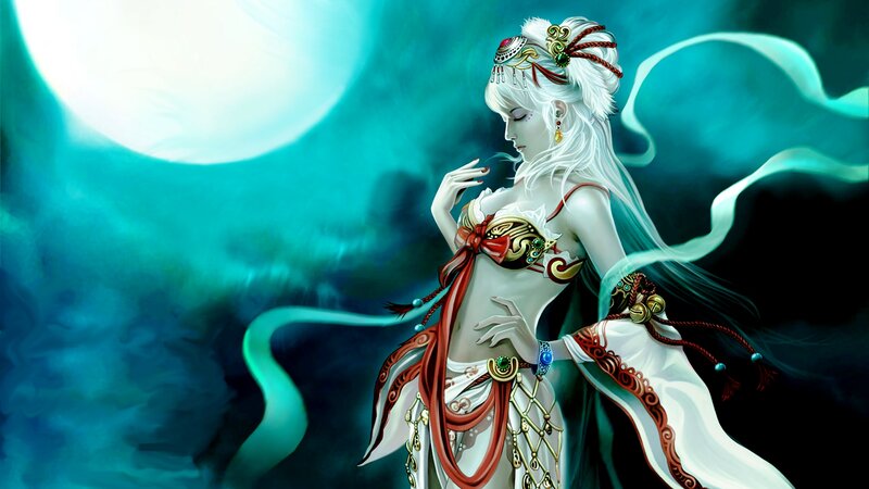 White-haired Woman in Costume
