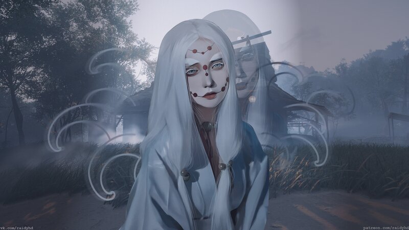 White-haired Woman in Mist