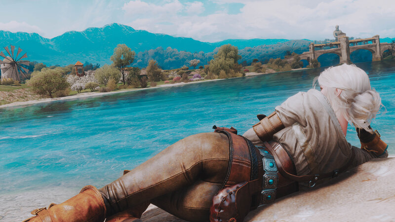 White-haired Woman Lying Down