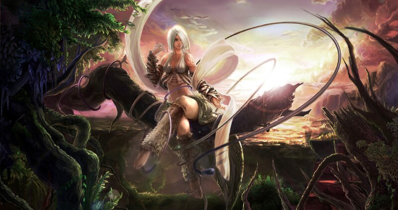 White-haired Woman on Dragon