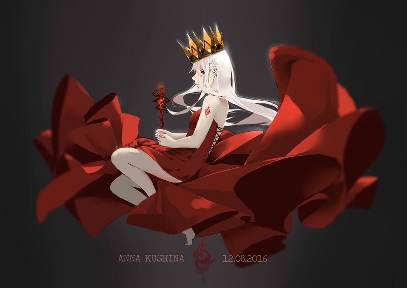White-haired Woman with Crown