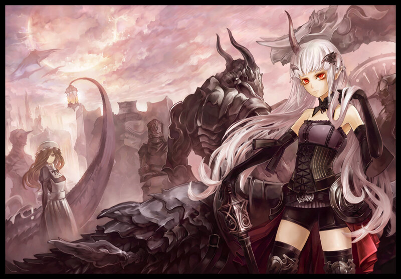 White-haired Woman with Demon