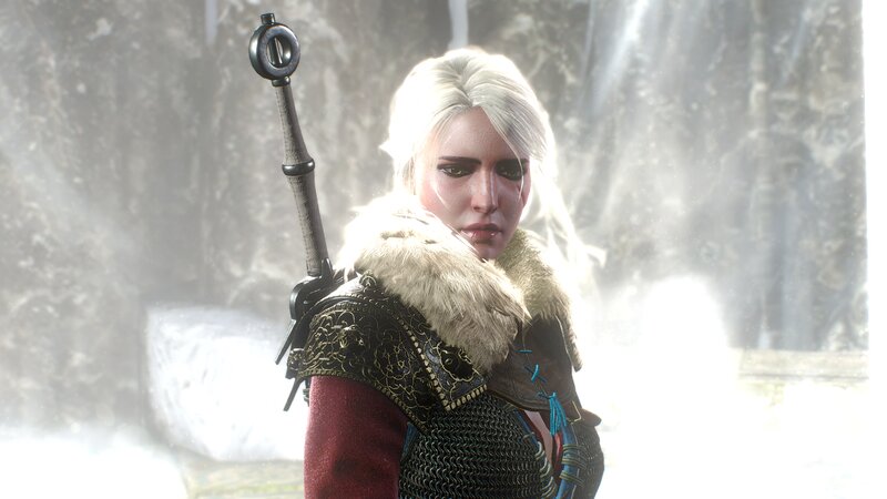 White-haired Woman with Sword — White, Dramatic, 3d Render