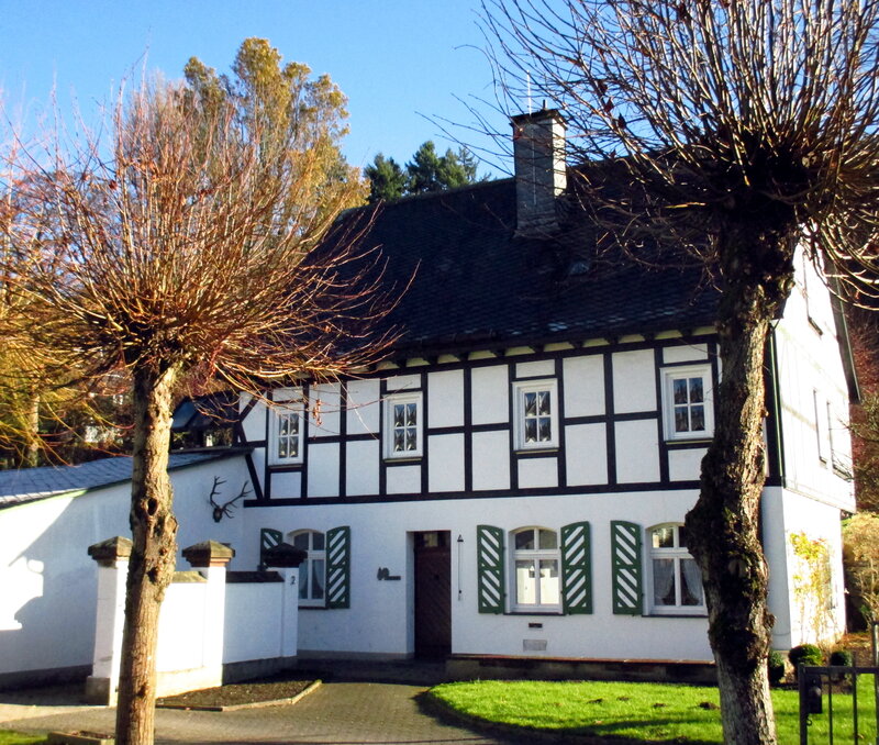 White Half-timbered House