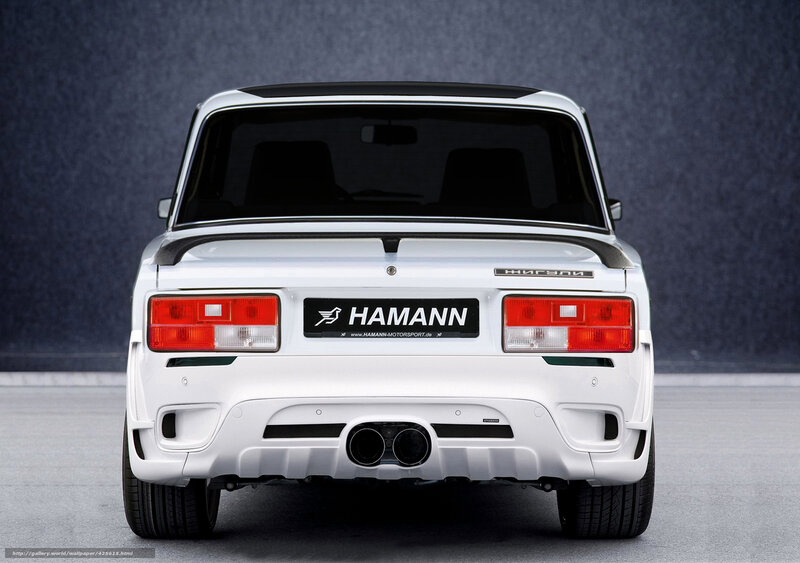 white hamann car rear view