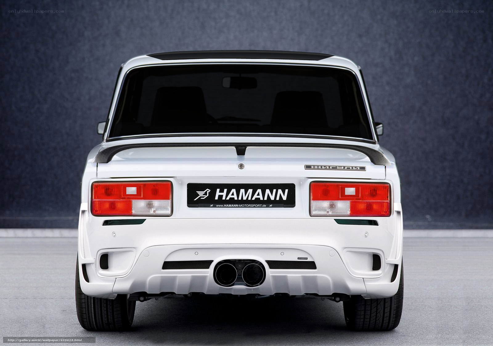 white hamann car rear view