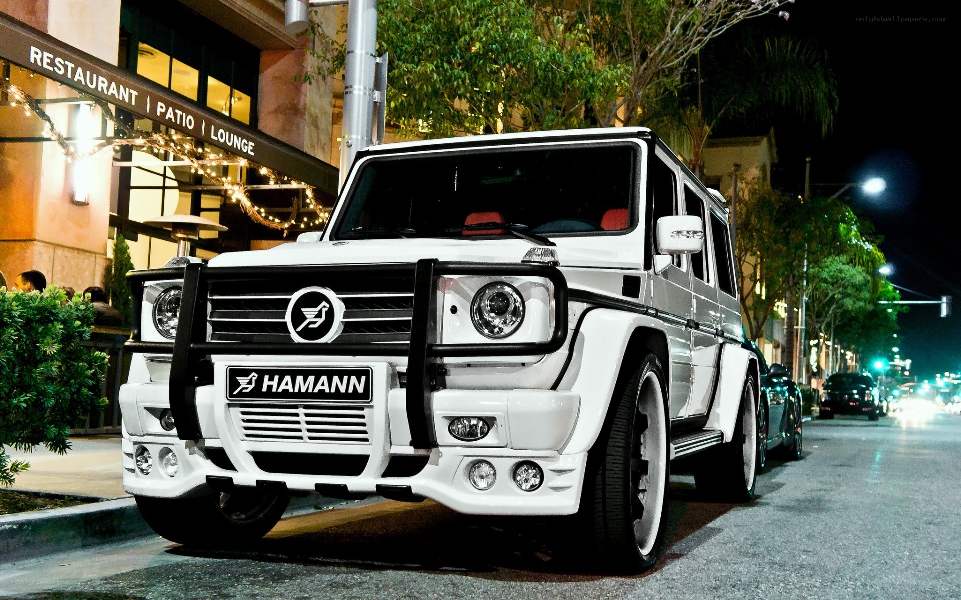 White Hamann G-Wagon at night