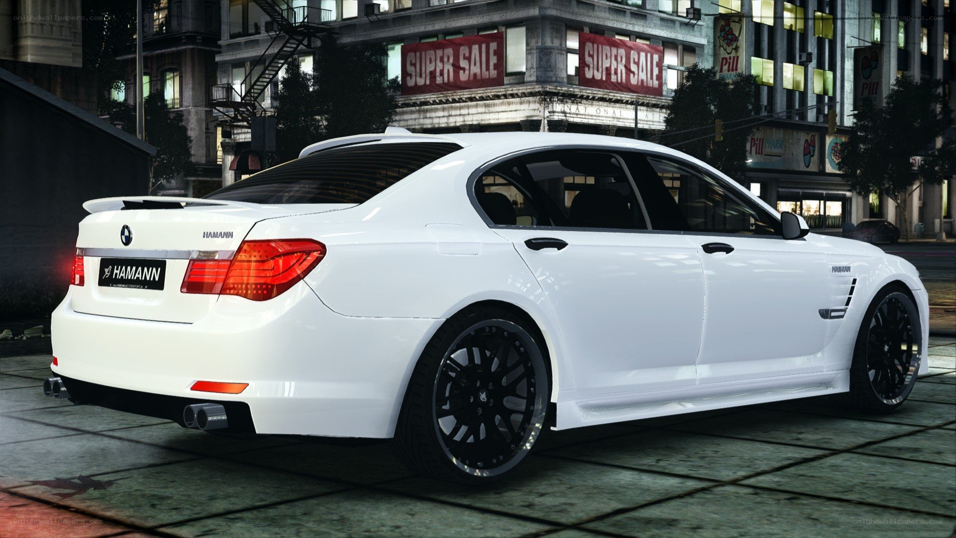 white hamann sedan car