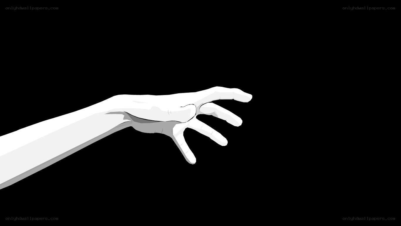 white hand reaching out