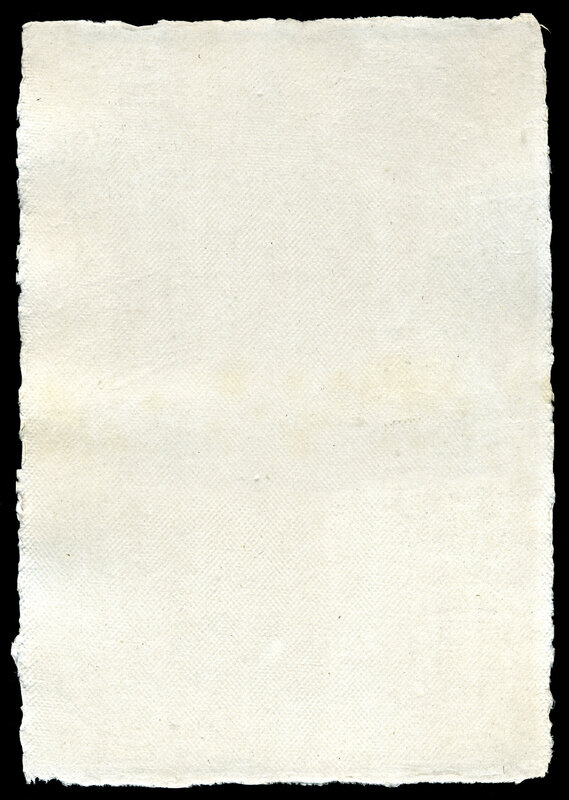 white handmade paper sheet