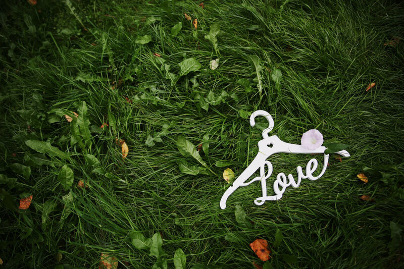 White Hanger on Grass