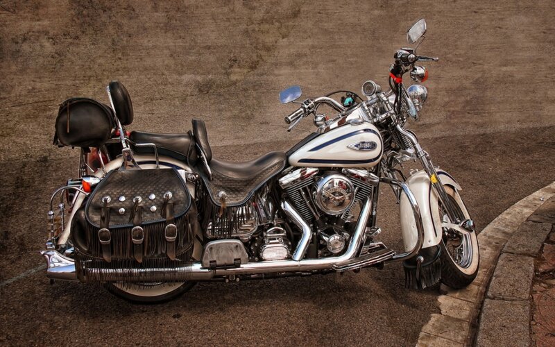 White Harley-davidson Motorcycle — Dramatic