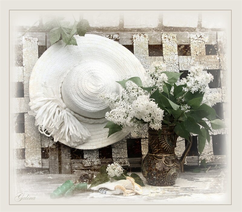 White Hat with Flowers — Serene