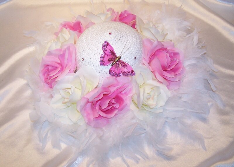 White Hat with Flowers