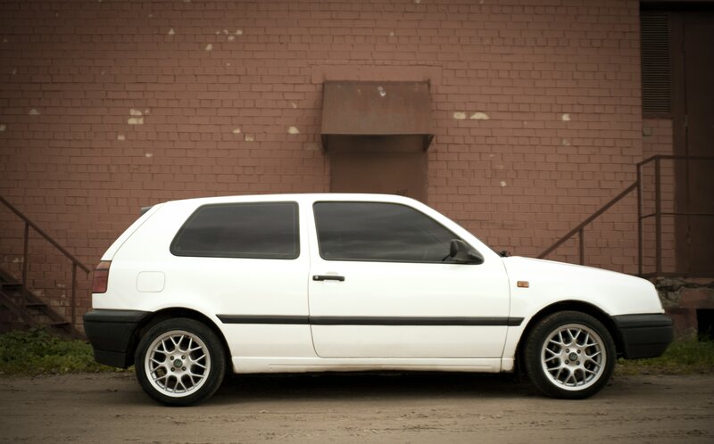 white hatchback car