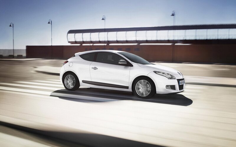 White Hatchback Car — Dynamic, Afternoon, Photograph, Road, Overpass