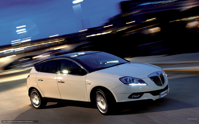 White Hatchback Car — Dynamic, Night